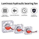 Luminous hydraulic bearing fan 12V/24V 2510/3010/4010 LED Light Silent Hydraulic Bearing Fan Cooler Heatsink For 3D Printer